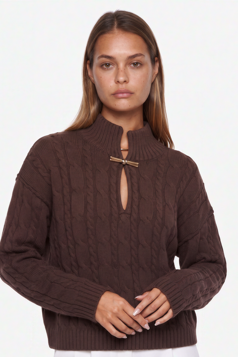 Cozy Brown Knit Sweater
