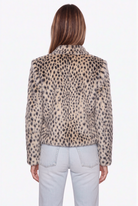 Leopard Faux Fur Toggle Jacket
