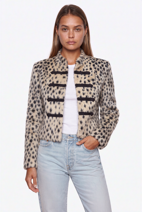 Leopard Faux Fur Toggle Jacket