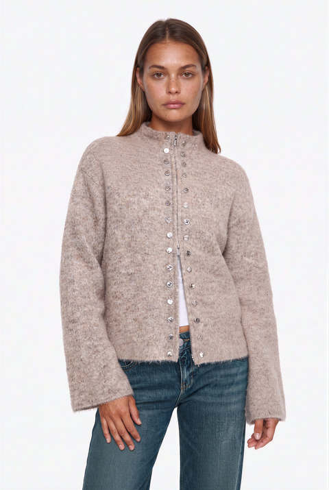 Cardigan lavorato a maglia con bottoni decorativi