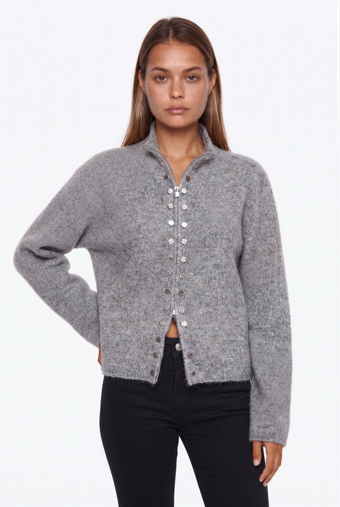 Cardigan lavorato a maglia con bottoni decorativi