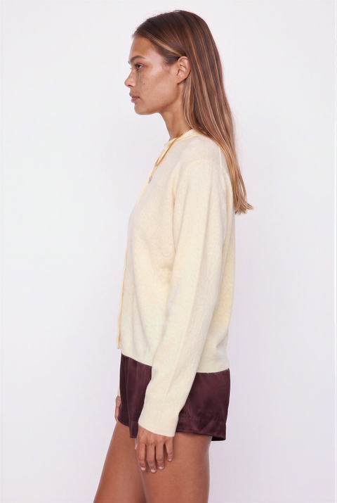 Soft Pink Button-Up Knit Cardigan