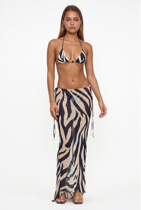 Zebra-Print Bikini-Set aus 3-teiligem Sheer Mesh