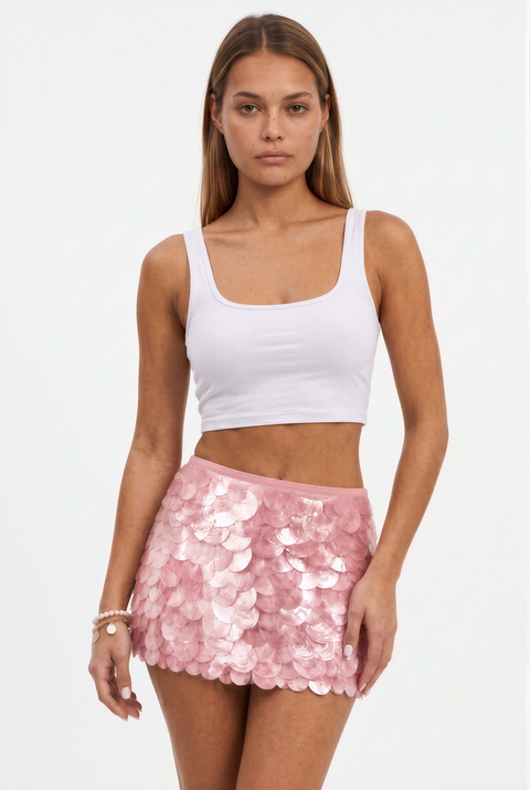 Mermaid Scale Shimmer Mini Skirt