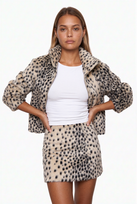 Spotted Faux Fur Matching Set