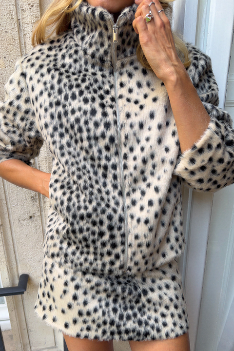 Spotted Faux Fur Matching Set
