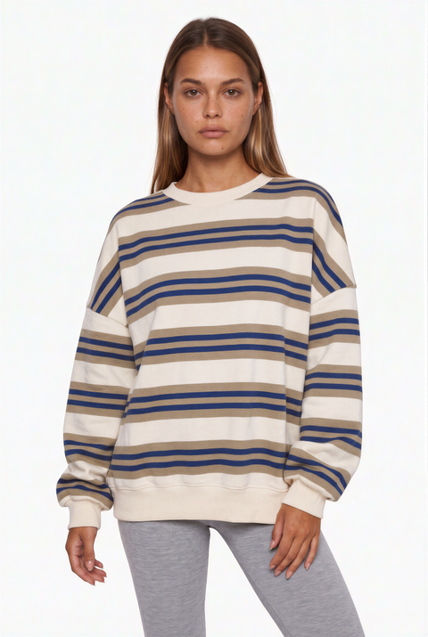 Color-Block Stripe Pullover