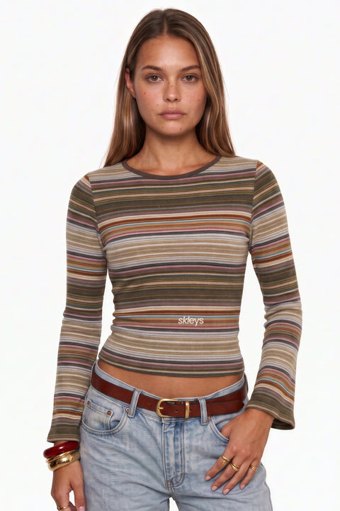 Multi-Stripe Wide Sleeve Top