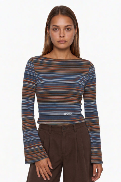 Multi-Stripe Wide Sleeve Top