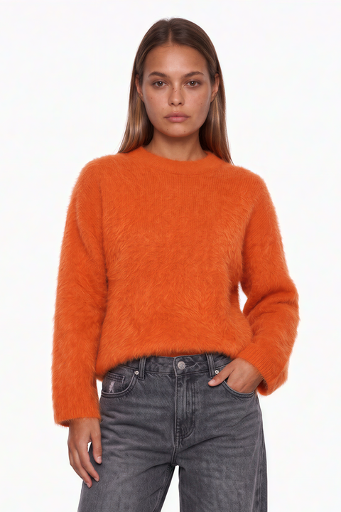 Soft Fuzzy Crewneck Sweater