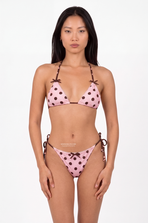 Pink-Schokolade verstellbarer Bikini zum Binden