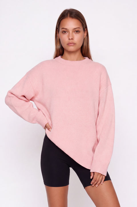 Hellrosa Oversized-Strickpullover