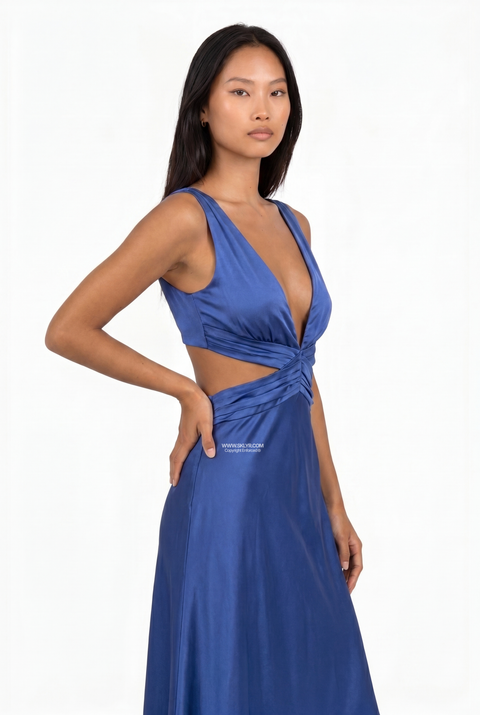 Elegantes Abendkleid mit tiefem Ausschnitt und Cut-Outs