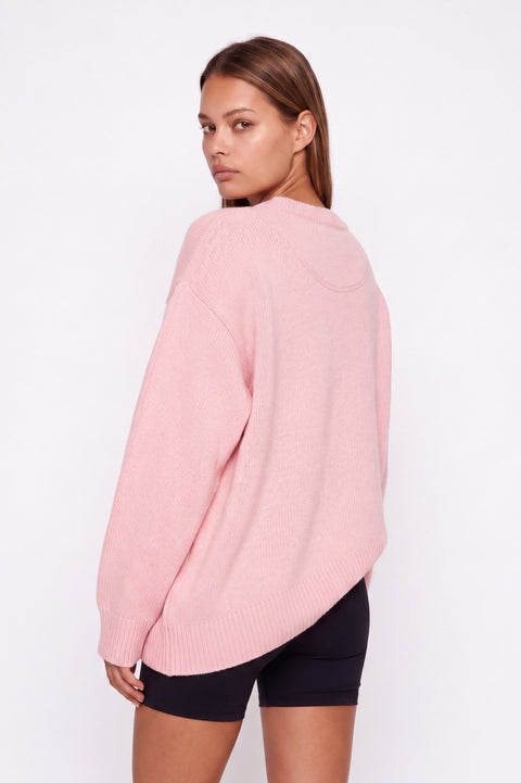 Hellrosa Oversized-Strickpullover
