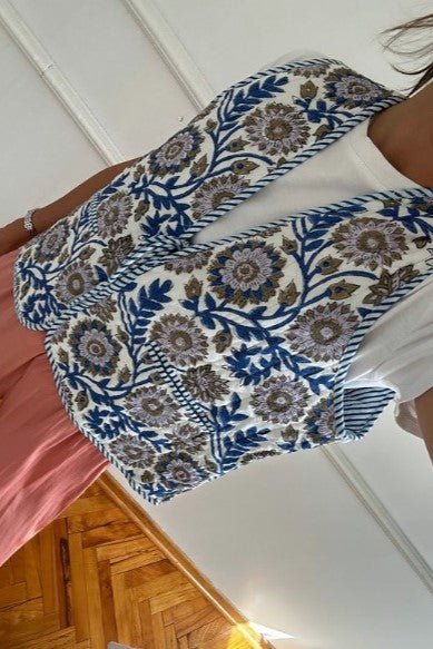 Nereo Blue Waistcoat | | S | Agnese Studios