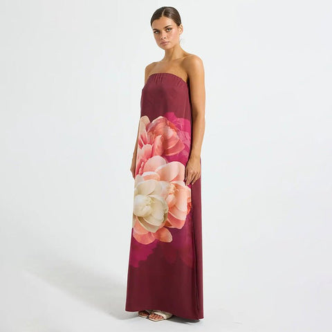 Sabrina Wine Dress | | S | Agnese Studios