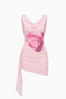 Mini-Kleid aus weichem rosafarbenem Satinstoff