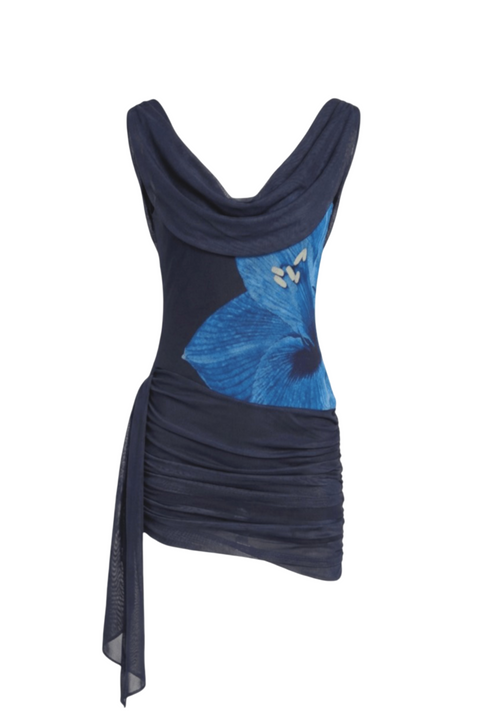 Mini-Kleid aus weichem rosafarbenem Satinstoff